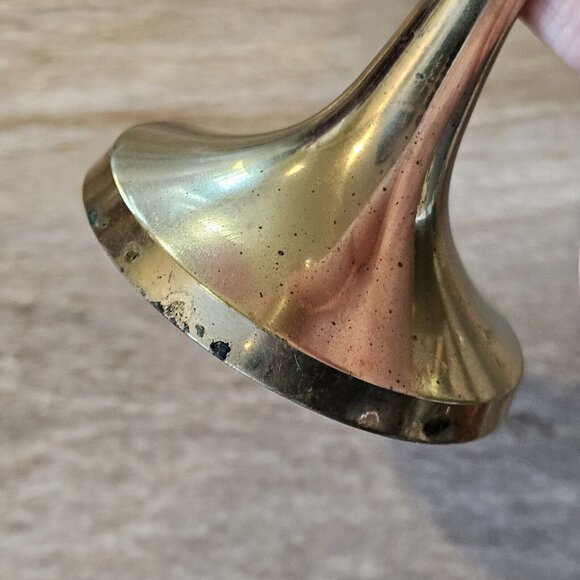 Vintage Brass Candle Stick Holder Tapered Graduated Gold Metal Ball‎ India 9" - Picture 10 of 11